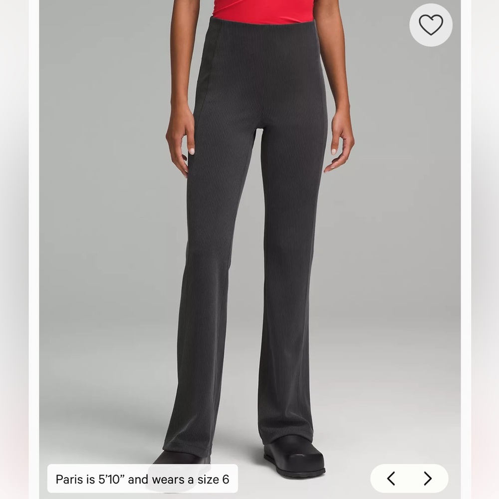 Lululemon Softstreme Ribbed Flared Black Ribbed Pants